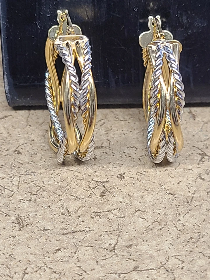 Ross Simons 14K Yellow Gold Twisted Hoops - Image 3 of 4