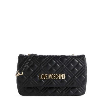 LOVE MOSCHINO WOMEN'S HANDBAG BAG BORSA SMART DAILY BAG PU NERO