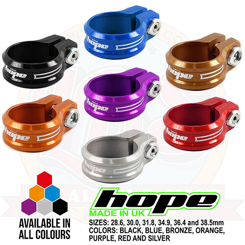 Hope Bolt On Seat Seatpost Clamp - All Colors and Sizes - Brand New - Picture 1 of 1