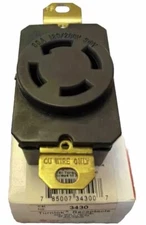 PASS & SEYMOUR 30A 3PH 120/208V 4-POLE TURNLOK RECEPTACLE 3430 NIB
