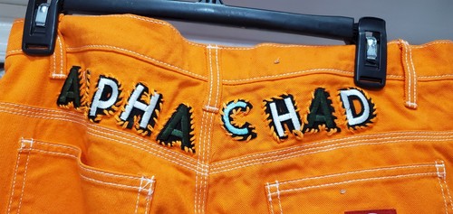 Pantalone da lavoro Dickie's arancione fluo donna 37 toppe musica rock taglia 9/29 unico - Foto 8 di 16