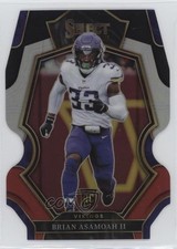 2022 Panini Select Premier Level Black & Red Prizm Die-Cut Brian Asamoah II 07rd