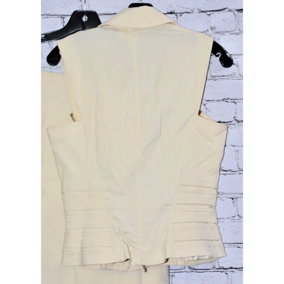 CACHE Marfil Dos Piezas Corsé Estilo Chaleco Top y Falda Conjunto Talla Mediana Nuevo con Etiquetas Foto 3 de 4