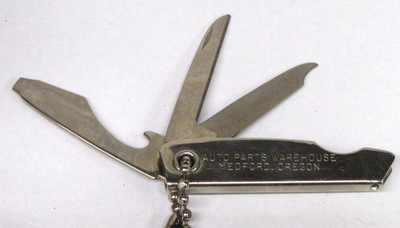 GREY-ROCK AUTO PARTS WAREHOUSE Medford Oregon keychain 3-BLADE Pocket Knife *