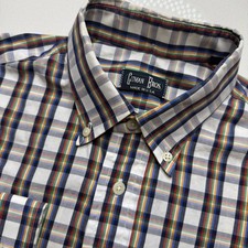 Vintage Gitman Bros Shirt Mens Size L Plaid Made in USA Button Down Multi