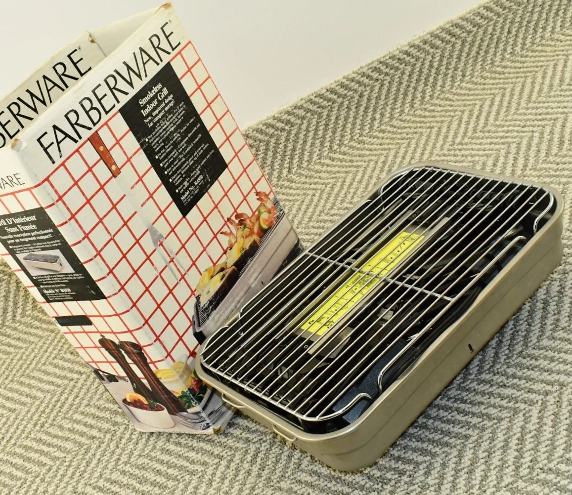 Farberware Indoor Smokeless Electric Broiler Rotisserie Grill R4550 - COMPLETE