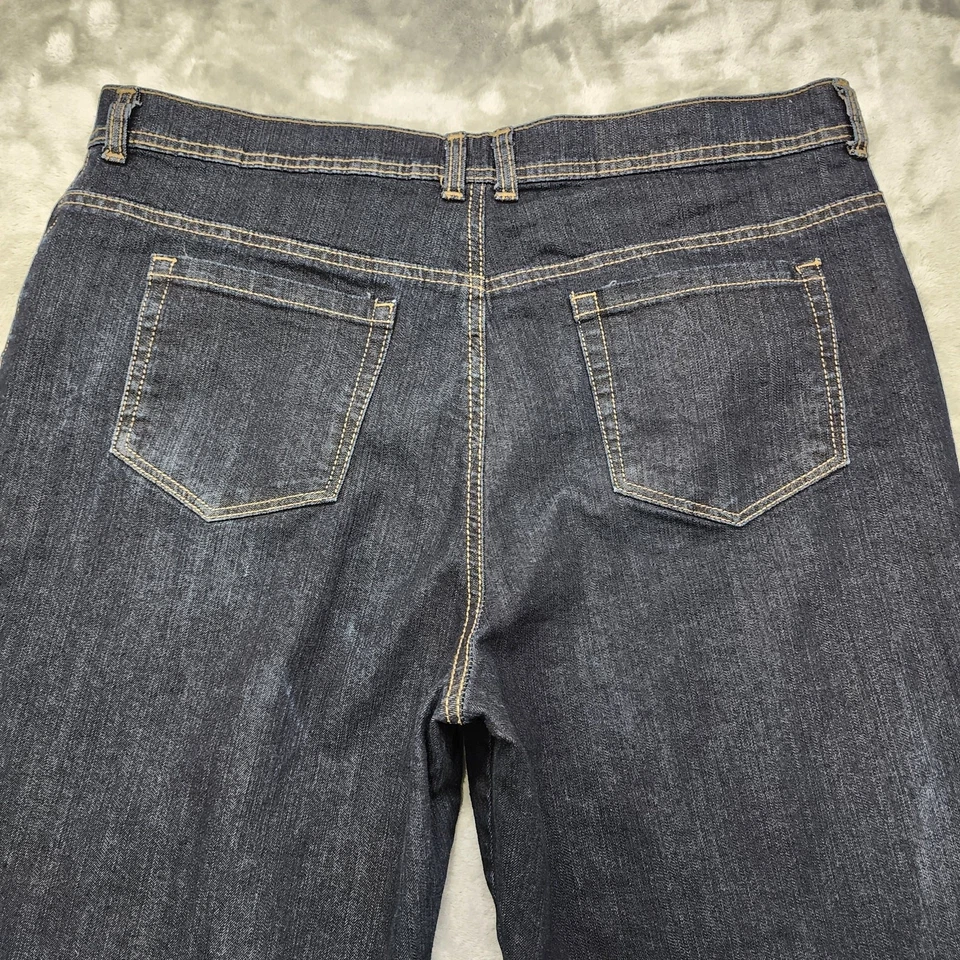 Pantalones de mezclilla Style&Co para mujer 18 azul lavado oscuro calce natural tiro medio elástico recto Foto 4 de 4