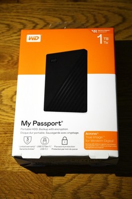 Western Digital My Passport 1TB, USB 3.0, 2,5 Zoll Externe Festplatte - Schwarz