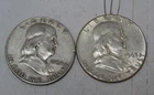Lot Of 2 1954 & 63  Franklin Half Dollars