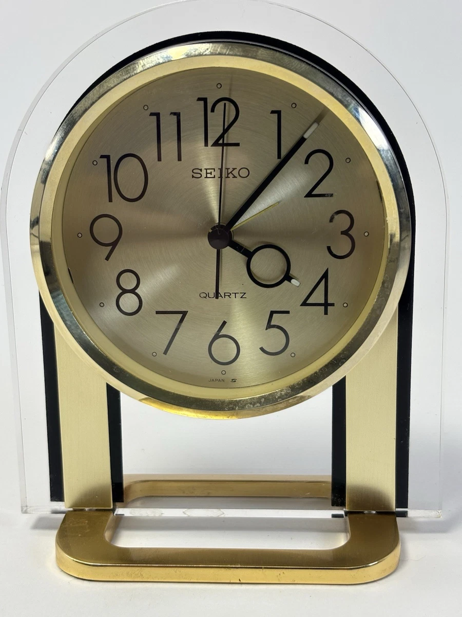 25+ Seiko Quartz (Battery Powered) Gold Desk, Mantel & Shelf
