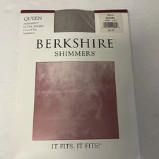 Berkshire Shimmers Ultra Sheer Leg Full Control Top Size Q/Petite Silver