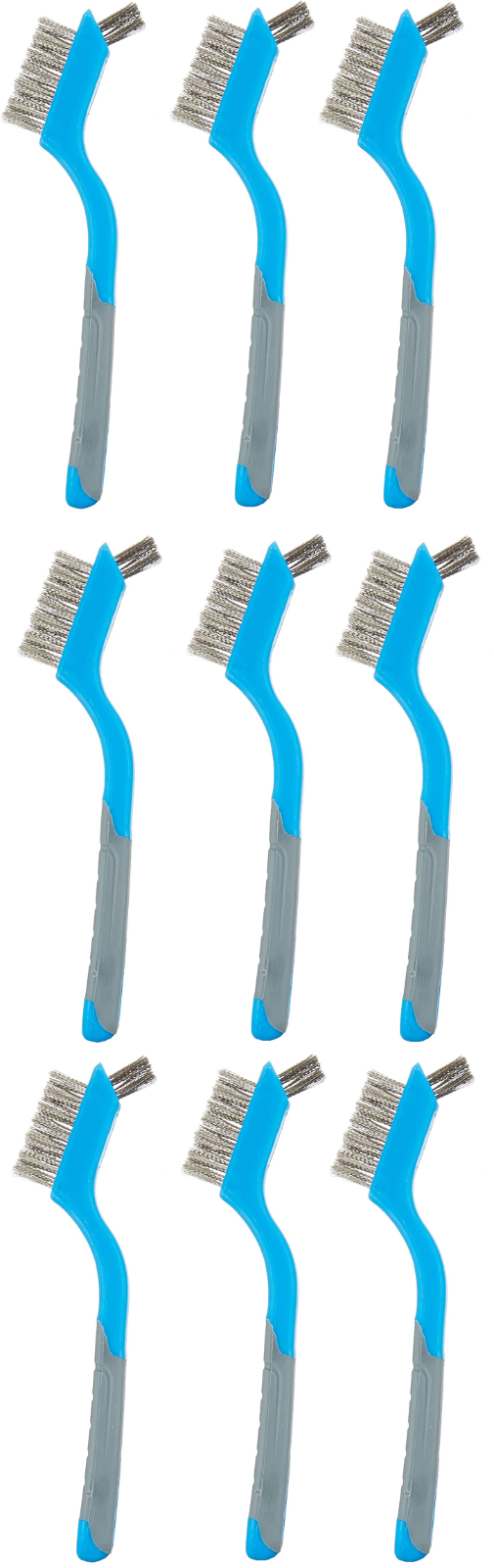 9 x Stainless Steel Wire Brush Set - Cleaning brushes - Stainless Bristle