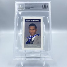 Allen Iverson Signed 1994-95 Georgetown Hoyas #5 Rookie Card RC Beckett BAS