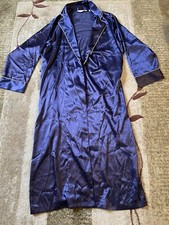 Victoria's Secret Vintage Long Purple Satin Dressing Gown Robe Womens Size M
