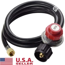 4FT 0-20PSI Adjustable High Pressure Propane Gas Regulator with Hose BBQ Grill