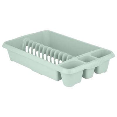 Dish Drainer Sage Green Medium Plastic Plates Bowl Drying Rack