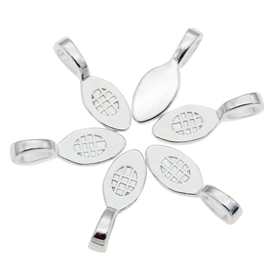 100 Piezas Pegamento de Plata en Fianza Dije Colgante Pendiente Fianzas para Azulejo de Vidrio Hágalo Usted Mismo Penda Foto 2 de 4