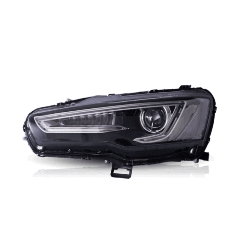 VLAND Chrome Headlights+RED LED Taillights For Mitsubishi Lancer&EVO X 2008-17 - Picture 2 of 12