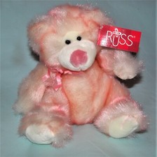 Russ Berrie plush fuzzy pink bear "Taffie" 20468 NEW 10 in. Romance, Valentine