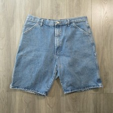 Wrangler Hero Original Shorts Men 36 Medium Wash Denim Relaxed Blue Jeans