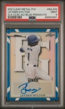 2021 Perfect Game AUTO Blue Prismatic 8/30 JAYDEN HYLTON Stetson Hatters PSA 9