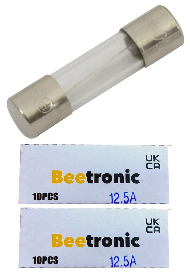 Beetronic 20 x F12.5A 12.5 Amp Quick Blow Fast Acting Glass Fuse 20x5mm 250v