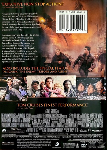 War of the Worlds (DVD, 2005, Widescreen) - Picture 2 of 3