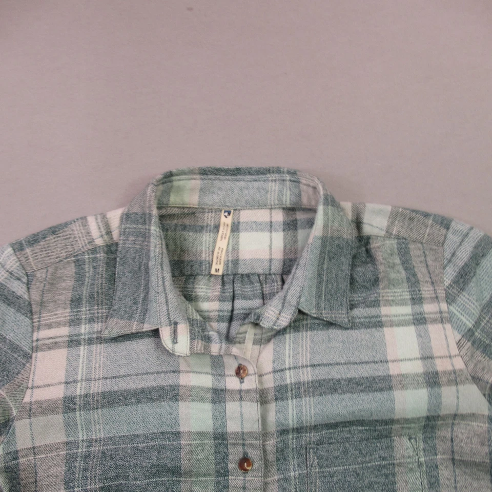 Camisa Kuhl para mujer mediana manga larga bolsillo a cuadros abotonada al aire libre Foto 3 de 4