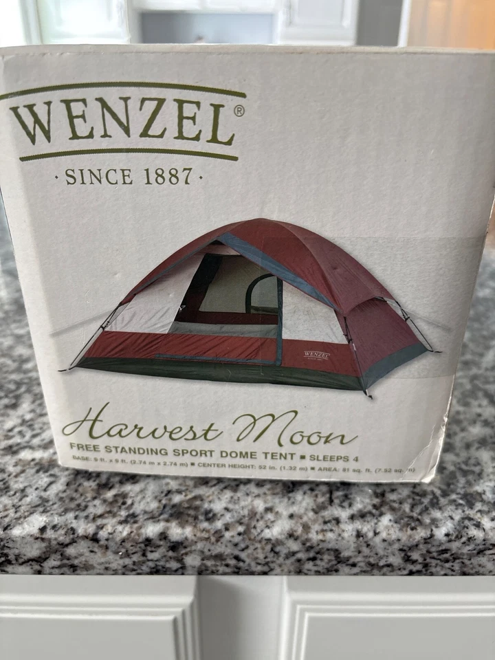 Tienda de campaña Wenzel para 4 personas al aire libre, 9’x9’, ligera 11 libras mochilero Foto 3 de 4