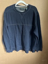 G.H. Bass  Co. Mens Sweatshirt XL Blue Cotton Crew Neck Long Sleeve Pullover