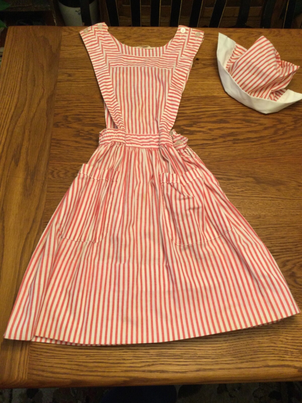 Vtg 19601970s Candy Striper Volunteer Pinafore Dress XS and Cap eBay