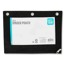 Pen + Gear Brand: Pencil Pouch 3 Ring, Zipper Pencil Pouch Case Binder, Black