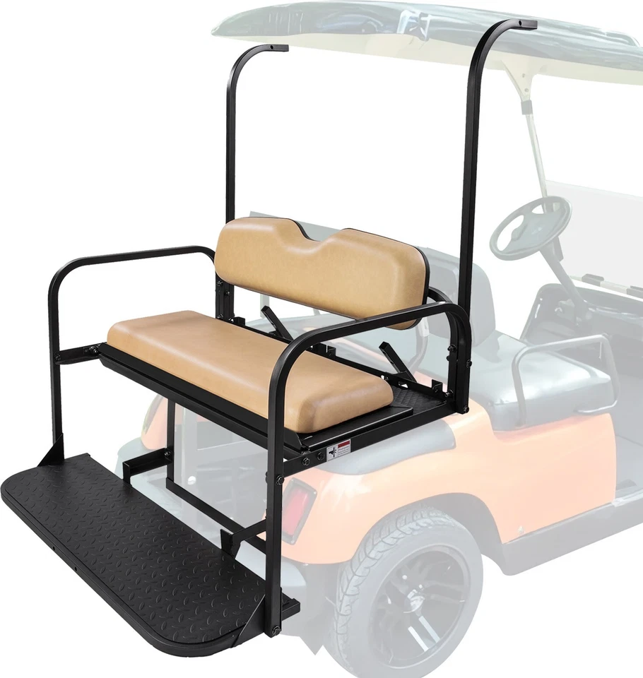 Carro de golf VPAHub asiento trasero abatible para modelos Yamaha G14 G16 G19 G22, cojines bronceados Foto 2 de 4