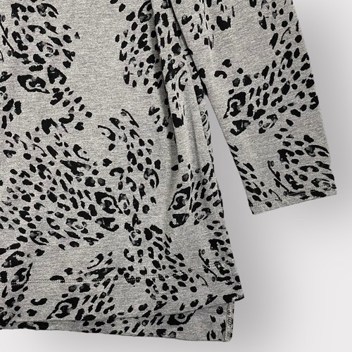 Chico's Zenergy Cozy Animal-Print Brushed Fleece Tunic Top Women Size 12/14 Gray - Picture 5 of 10