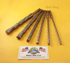 6 Pc SDS Plus Masonry Bit 1/4 to 3/4 CARBIDE Tip Lifetime Warranty Drill Hog® 