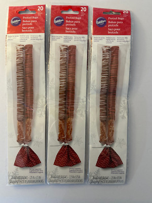 lot of 2 - Wilton Pretzel Bags 9.75''X2.25'' 20/Pkg-Clear NEW