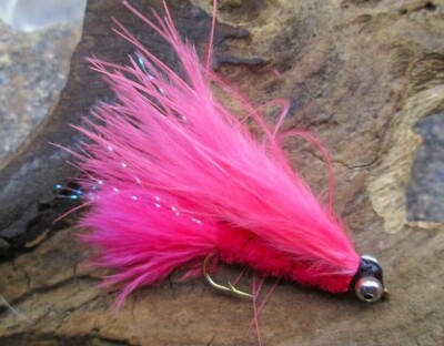 Gilchrist Fliegen. 3 x DUMBBELL CAT'S WHISKERS PINK. Auswahl von Größen