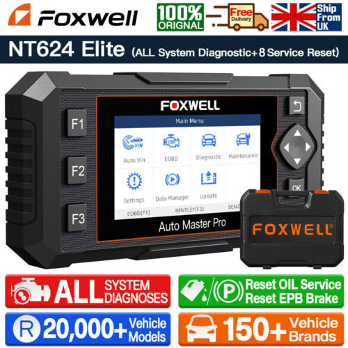 FOXWELL Samochód All System OBD2 Skaner Czytnik kodów Narzędzie diagnostyczne Reset EPB OIL UK - Zdjęcie 1 z 12