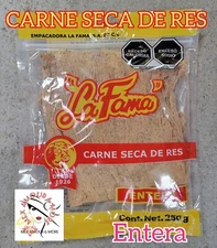LA FAMA MACHACADO CARNE SECA DE RES ENTERA BEEF JERKEY 250g Since 1926❤️🚚