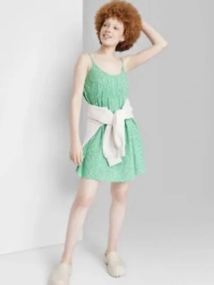 Wild Fable Sleeveless Green Floral Baby Doll Print Dress w/pockets size XXS  NEW | eBay