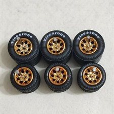 8 Dot Rubber Wheels Tires 3 Sets 164 Size Chevy Gasser Wheel Gold 8 Dot Rubber Wheels Tires 3 Sets 164 Size Chevy Gasser Wheel Gold