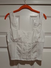 Guess Women's White Corset Crop Top in Small - New