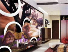 3D House Tree 19668NA Wallpaper Wall Murals Removable Wallpaper Fay