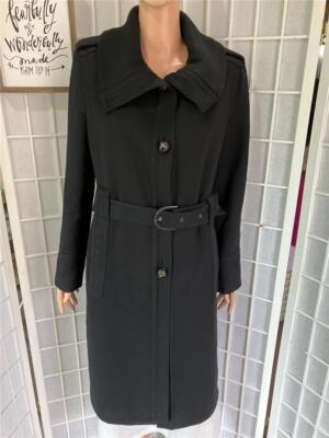Women's Taifun 8 Deep Black Belted 100%  Australian Wool Winter Coat