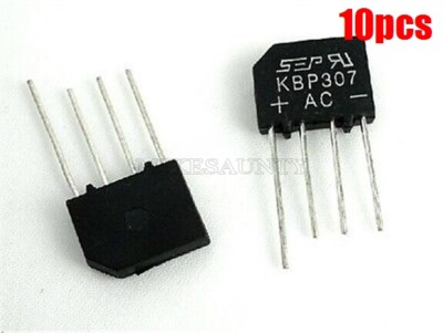 10Pcs KBP307 Rectifier Flat Bridge Bridge Rectifier 3A/700V New Ic ri