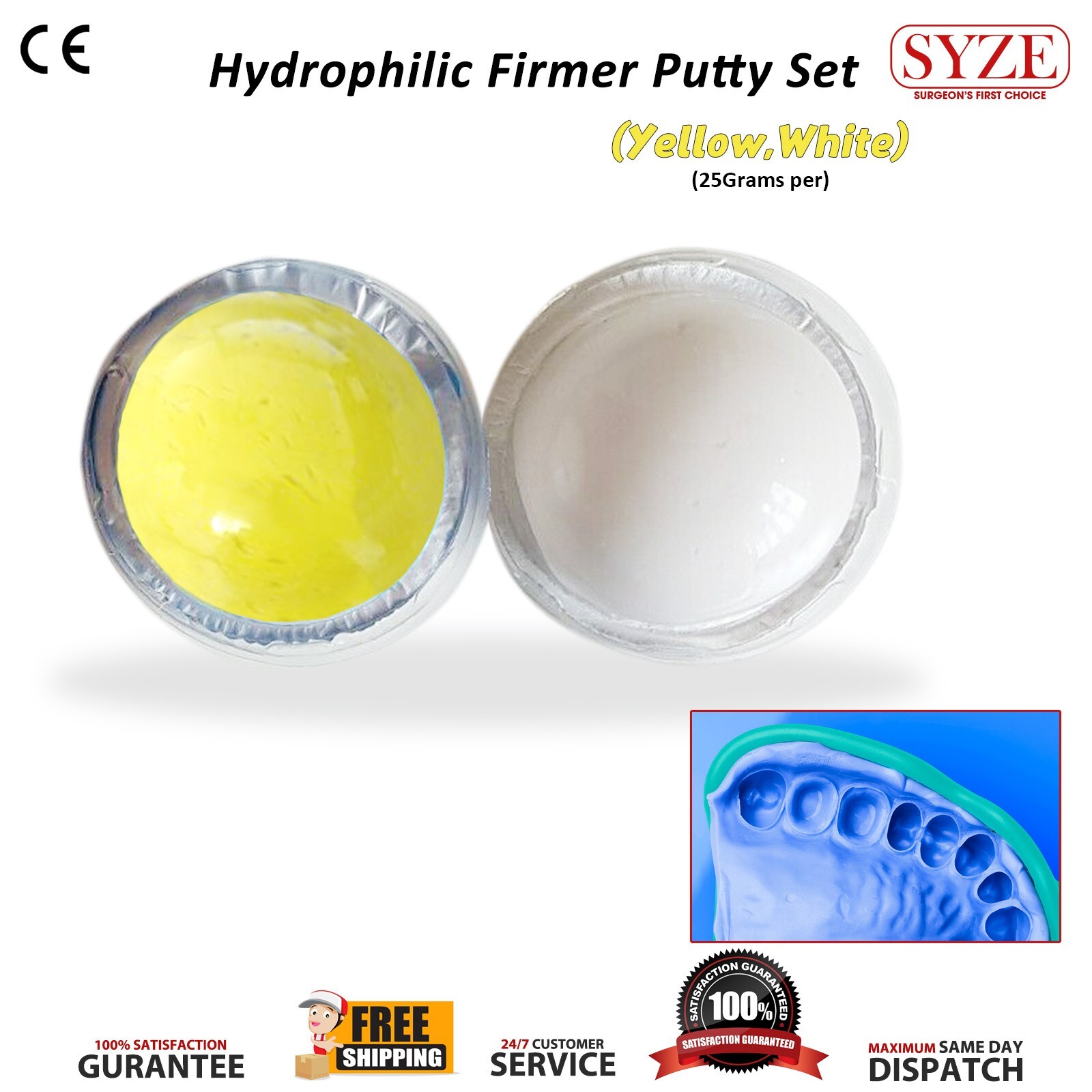 Dental Teeth Impression Hydrophilic Putty Silicone Material & Mould