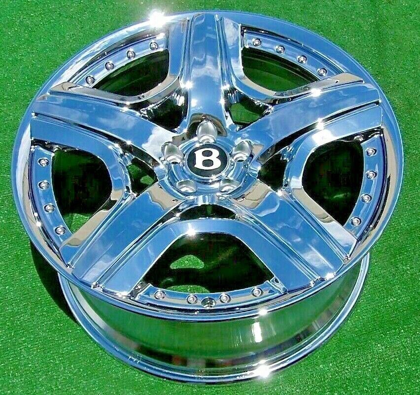 4 Chrome Factory Bentley Wheels OEM Mulliner 21 inch Flying Spur Continental GT