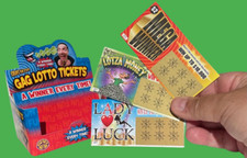 3 SCRATCH OFF GAG LOTTO TICKETS Fake Lottery Card Winner Funny Joke Prank Gift
