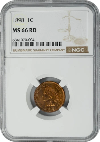 1898 Indian Head Cent 1c MS66 RD NGC 950011-1