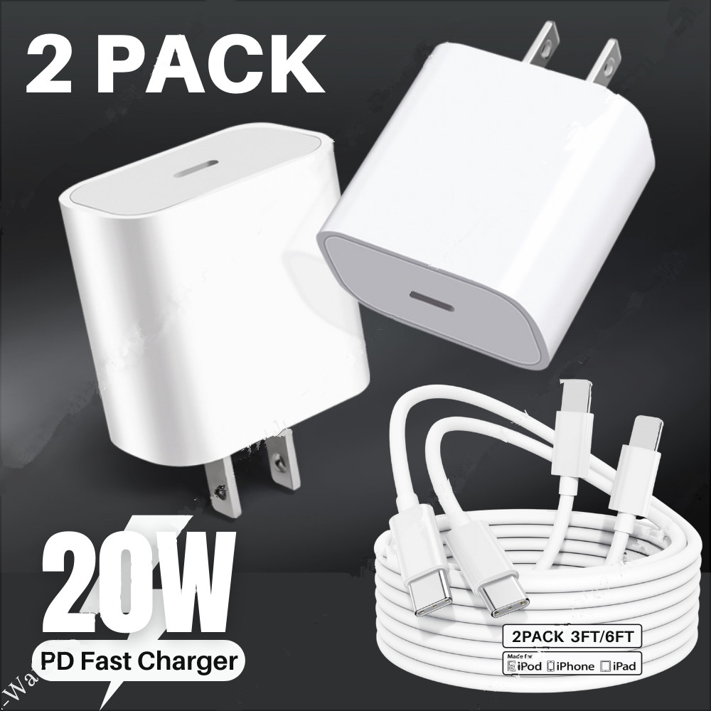 20W USB-C Power Adapter For iPhone 14/13/12/11 Pro/X/iPad PD Fast Charger  Cable